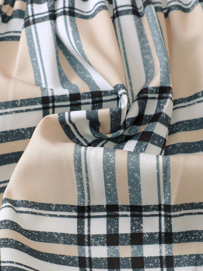 Newborn Girl Checkered Print Bow Dress for Summer