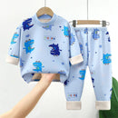 Baby/Kids Thick Warm Cartoon Print Pajamas Set