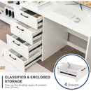 Modern Executive Desk with 4 Storage Drawers