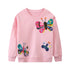Girls Butterfly Embroidered Design Casual Sweatshirts childrensterritory