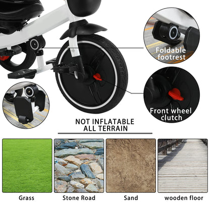 6-in-1 Folding Baby Push Bike with Detachable Guardrail childrensterritory