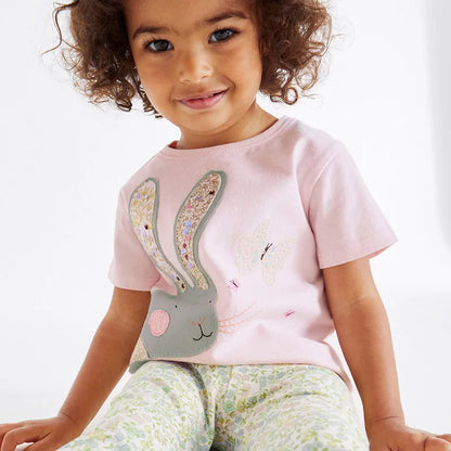Cartoon Print Summer Dailywear Clothing Set For Girls childrensterritory