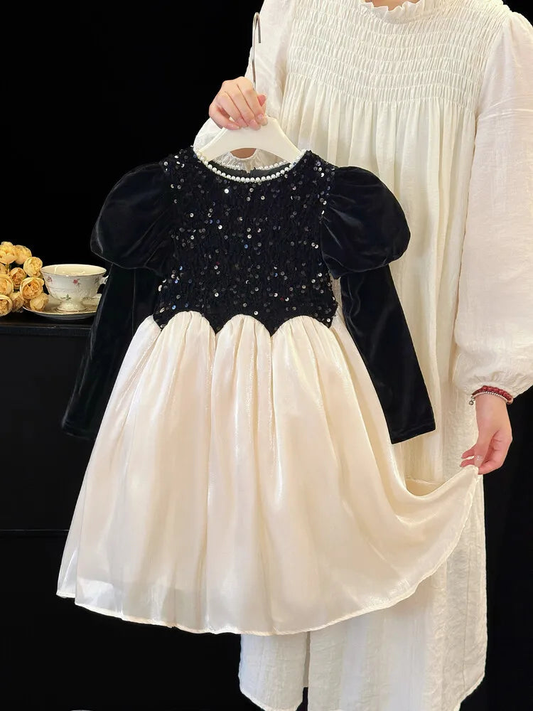 Casual Style Kids Girls Patchwork Princess Dress