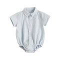 Plaid Cotton Baby Boys Short Sleeve Summer Bodysuit childrensterritory