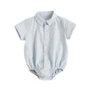Plaid Cotton Baby Boys Short Sleeve Summer Bodysuit childrensterritory