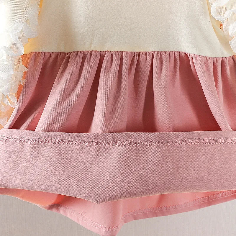 Baby Girls' Long-Sleeved Bow-Design Elegant Dresses