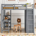 Loft Bed Made of Wood with Desk and Wardrobe for Bedroom childrensterritory