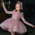 Kids Girls Layered Tulle Glitter Flower Dress with Big Bow childrensterritory