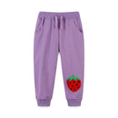 Kids Girls Strawberry Embroidery Trousers childrensterritory