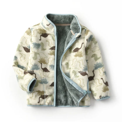 Little Girls Printed Winter Fleece Jackets childrensterritory