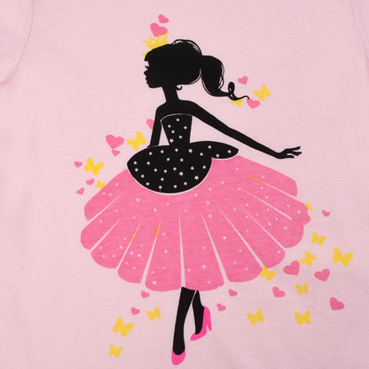 Kids Girls Cartoon Girls Print Pajamas for Summer childrensterritory