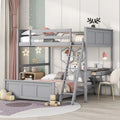 Parent-Child Bunk Bed with Desk and 2 Drawers childrensterritory