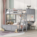 Parent-Child Bunk Bed with Desk and 2 Drawers childrensterritory