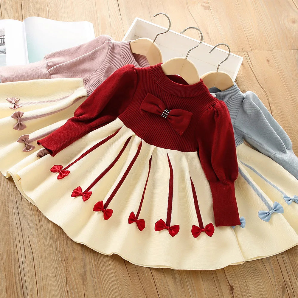 Girls’ Elegant Princess-Style Winter Dresses childrensterritory