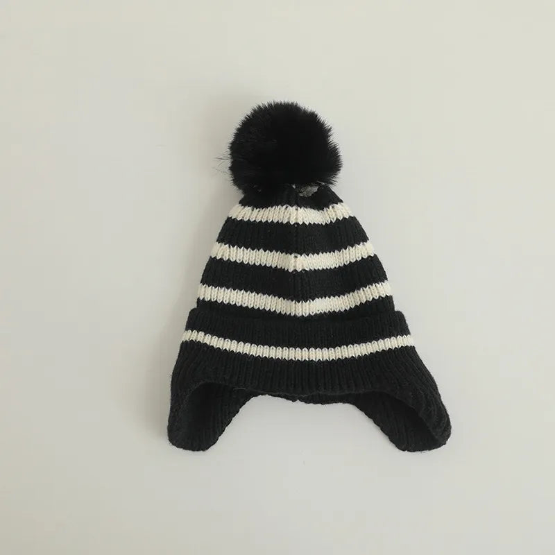 Cartoon Bear Ear Protection Knitted Hat for Toddler Boys Girls childrensterritory