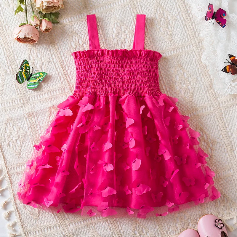 Little Girls 3D Butterfly Design Summer Princess Dress childrensterritory