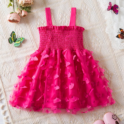 Little Girls 3D Butterfly Design Summer Princess Dress childrensterritory
