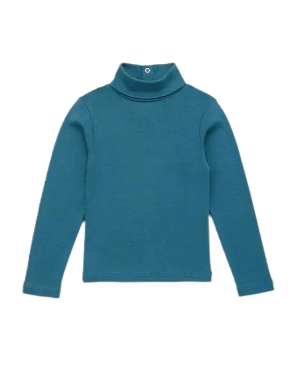 Retro Style Girls' Sweet Mid-Neck Tops for Autumn childrensterritory