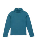 Retro Style Girls' Sweet Mid-Neck Tops for Autumn childrensterritory