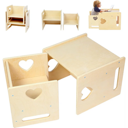 4 in 1 Montessori Weaning Kids Activity Table and Chair Set childrensterritory
