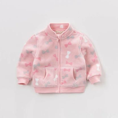 Kids Lovely Print Polar Fleece Winter Coats childrensterritory