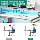 Large Computer Desk with Power Outlets and File Cabinet childrensterritory