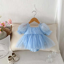 Baby Girl Dots Print Princess Tulle Romper Dresses for Summer