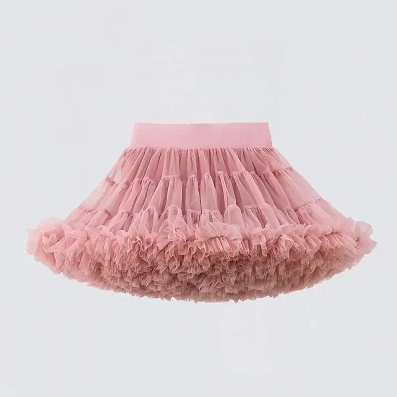 Little Girls Solid Colors Fluffy Chiffon Tutu Skirts childrensterritory