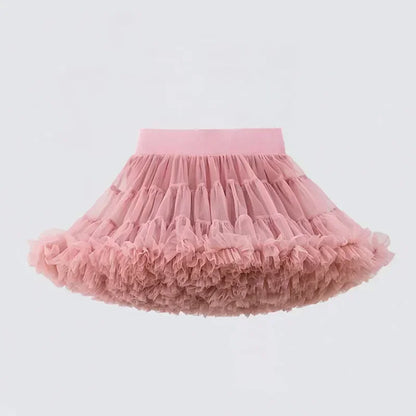Little Girls Solid Colors Fluffy Chiffon Tutu Skirts childrensterritory