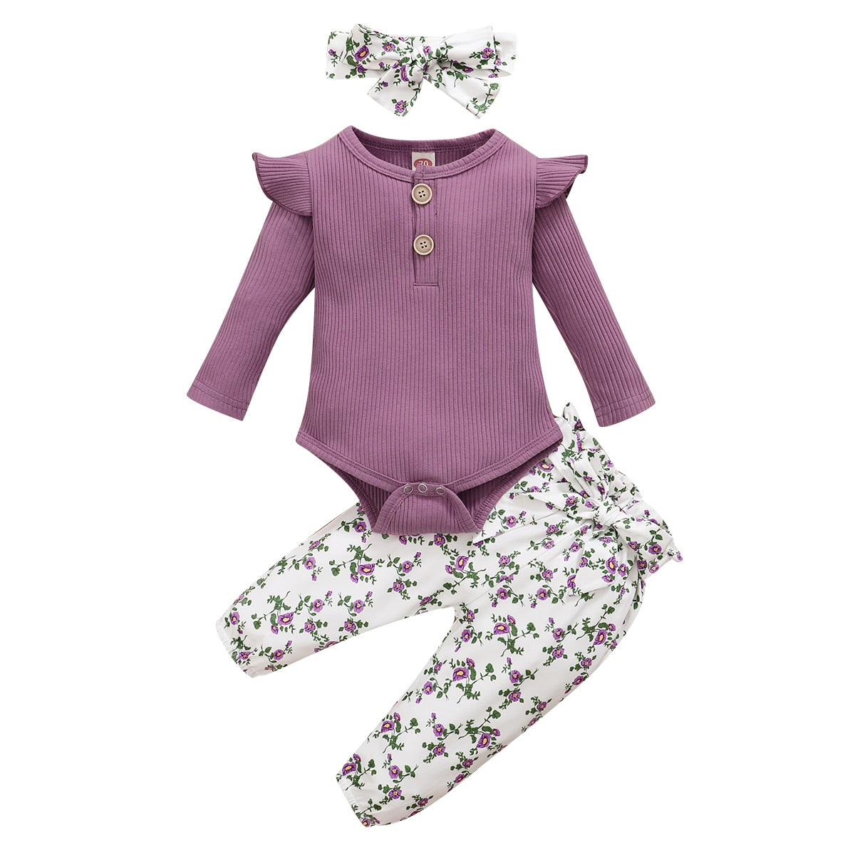 Baby Girl Printed 3 Pieces Outfits New Born Clothes Set childrensterritory