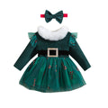 Baby Girls Christmas 2 Piece Dress & Bow Headband childrensterritory