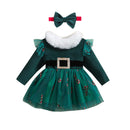 Baby Girls Christmas 2 Piece Dress & Bow Headband childrensterritory