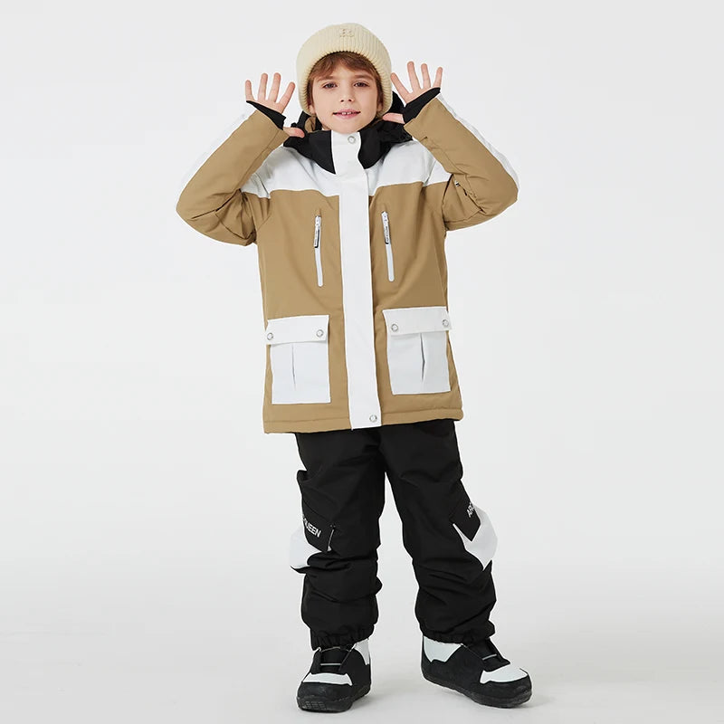Kids Snowboard Clothing Set With Coat and Strap Pants childrensterritory