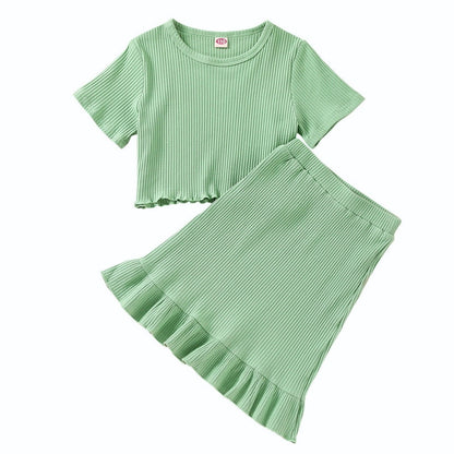 Kids Girl 2 Piece Floral Print Summer Fashion Outfits childrensterritory