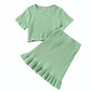 Kids Girl 2 Piece Floral Print Summer Fashion Outfits childrensterritory