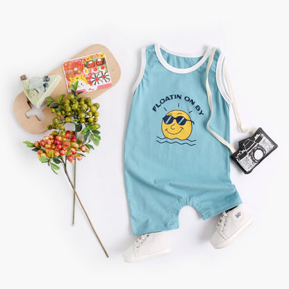 Baby Boy Short Sleeve Cartoon Print Summer Romper childrensterritory