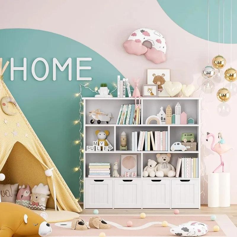 Kids Toy Organization With 4 Removable Drawers and 7 Cubbies