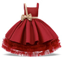 Kids Girls Sequins Bow Tutu Princess Dress for Birthday Party