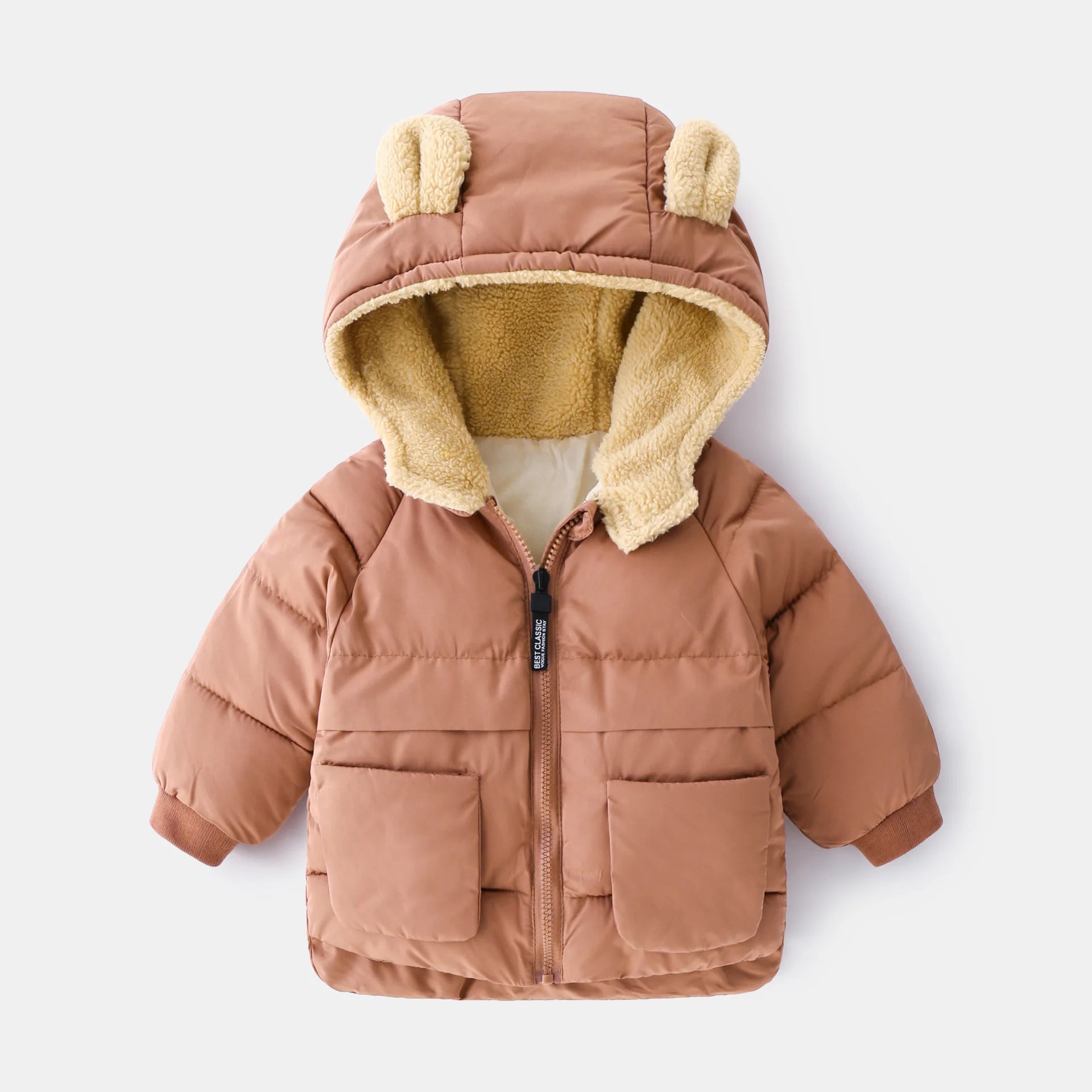 Kids’ Long-Sleeve Stylish Puffer Winter Jacket