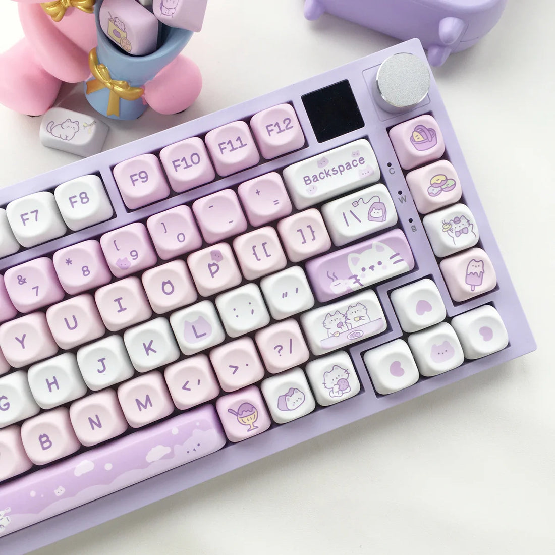 Dessert Cat Theme 95 Keycaps Kit for Mechanical Keyboard childrensterritory