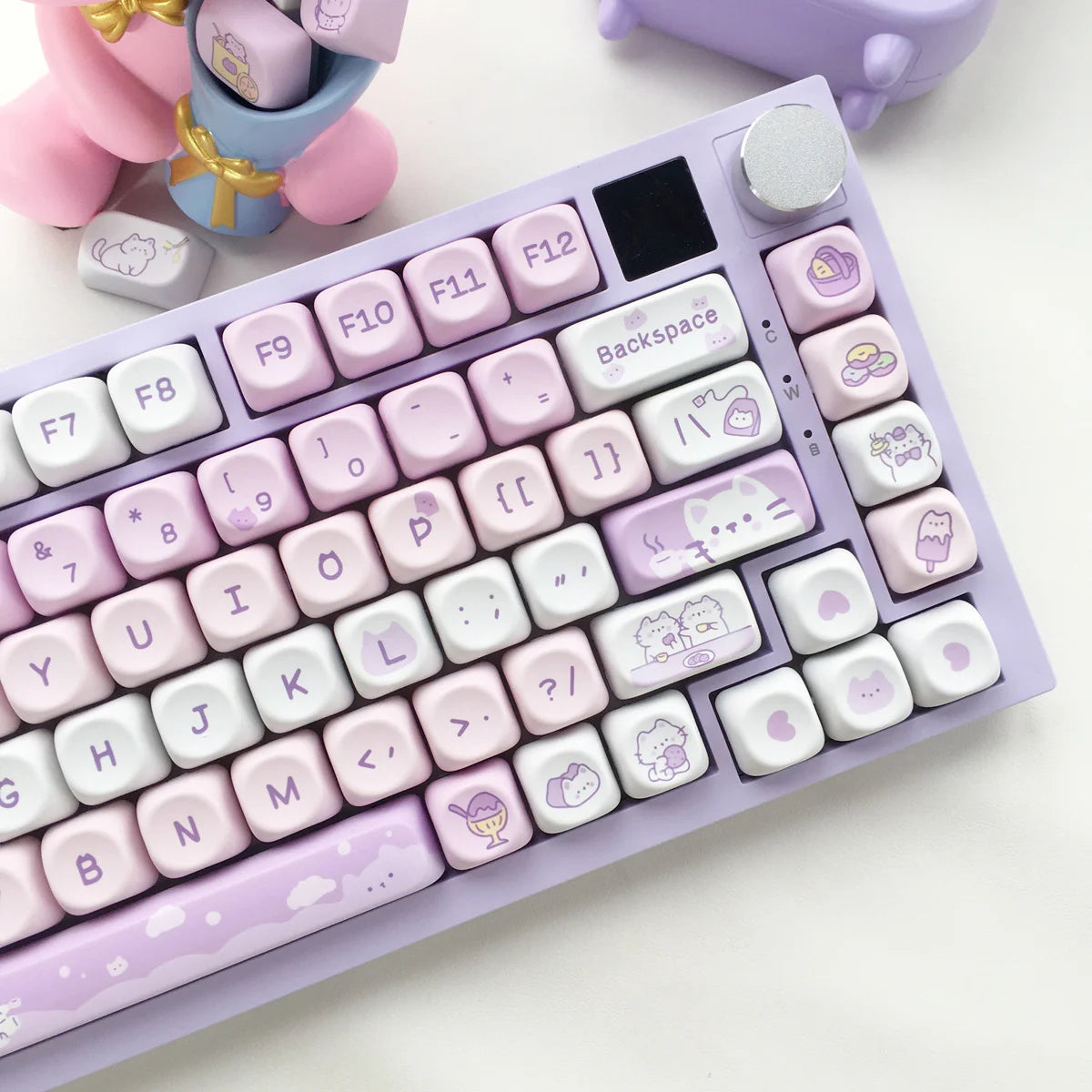Dessert Cat Theme 95 Keycaps Kit for Mechanical Keyboard childrensterritory