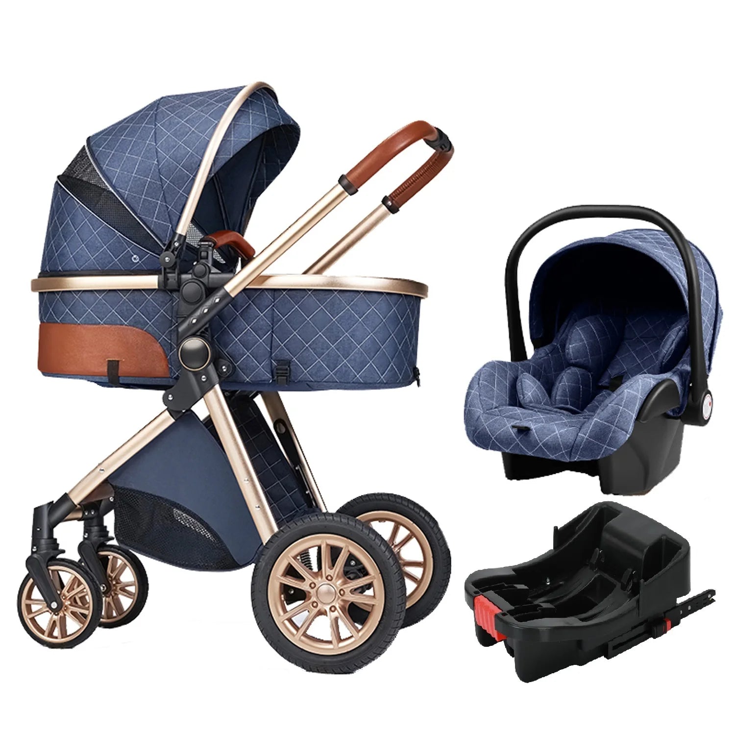 Luxury 3-in-1 High Landscape Baby Pushchair childrensterritory