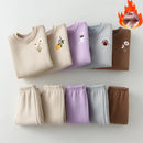 Kids Cartoon Print Long Sleeves Warm Clothing Set childrensterritory