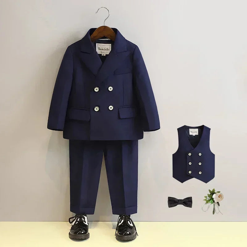 Kids Blazer Vest Pants Formal/Wedding Clothes Set