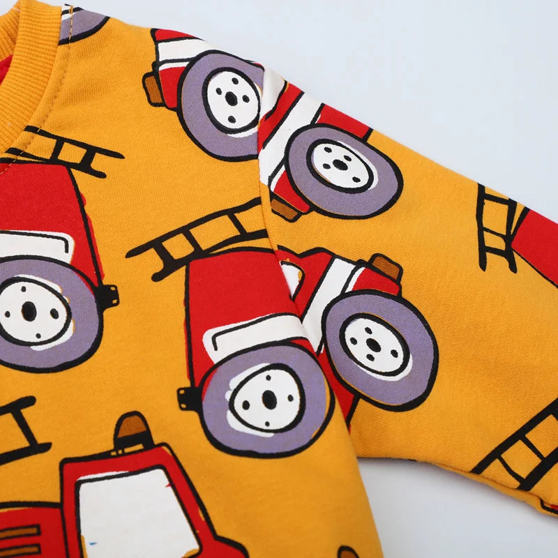 Kids Boys Stars Print Warm Winter Sweatshirts