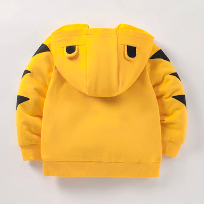 Kids Boys Girls Tiger Dino Print Fleece Hooded Jackets childrensterritory