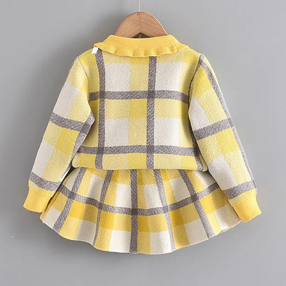 Girls Collar Design Winter Casual Clothing Sets childrensterritory