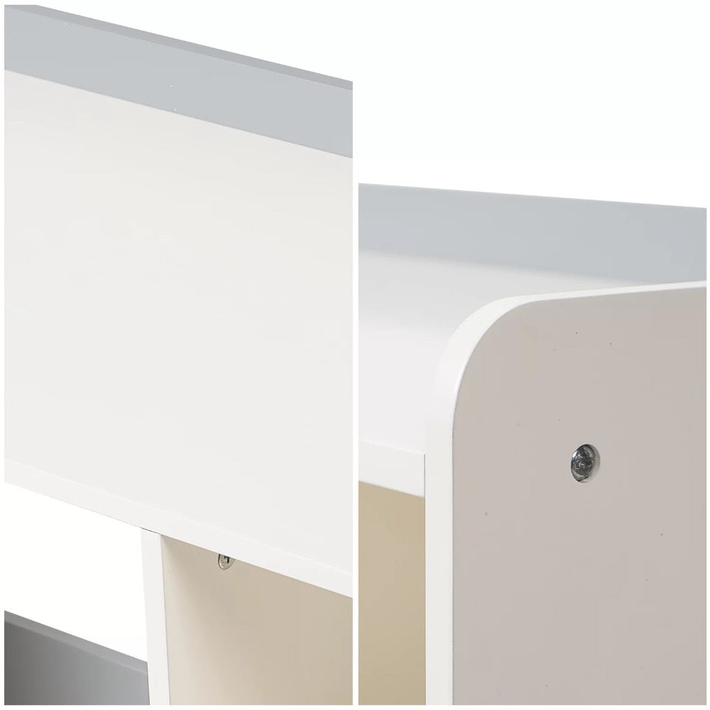White and Gray Kids Wooden Computer Desk with Drawers childrensterritory