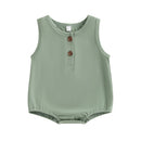 Solid Color Sleeveless Baby Girls Boys Summer Bodysuit childrensterritory
