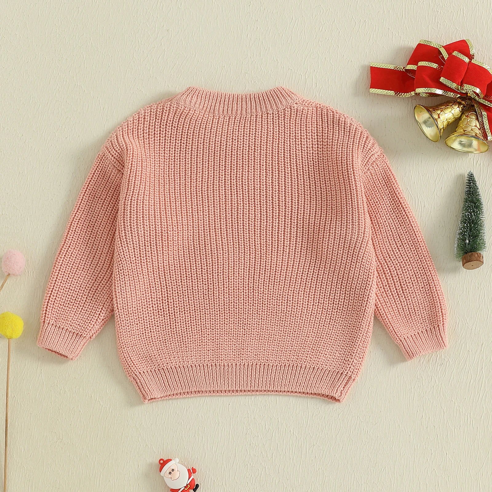 Kids' Long-Sleeved Christmas Print Winter Sweater